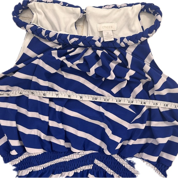Chicos size 2 (large) royal blue and white maxi dress. chevron long. 12 - Picture 2 of 10